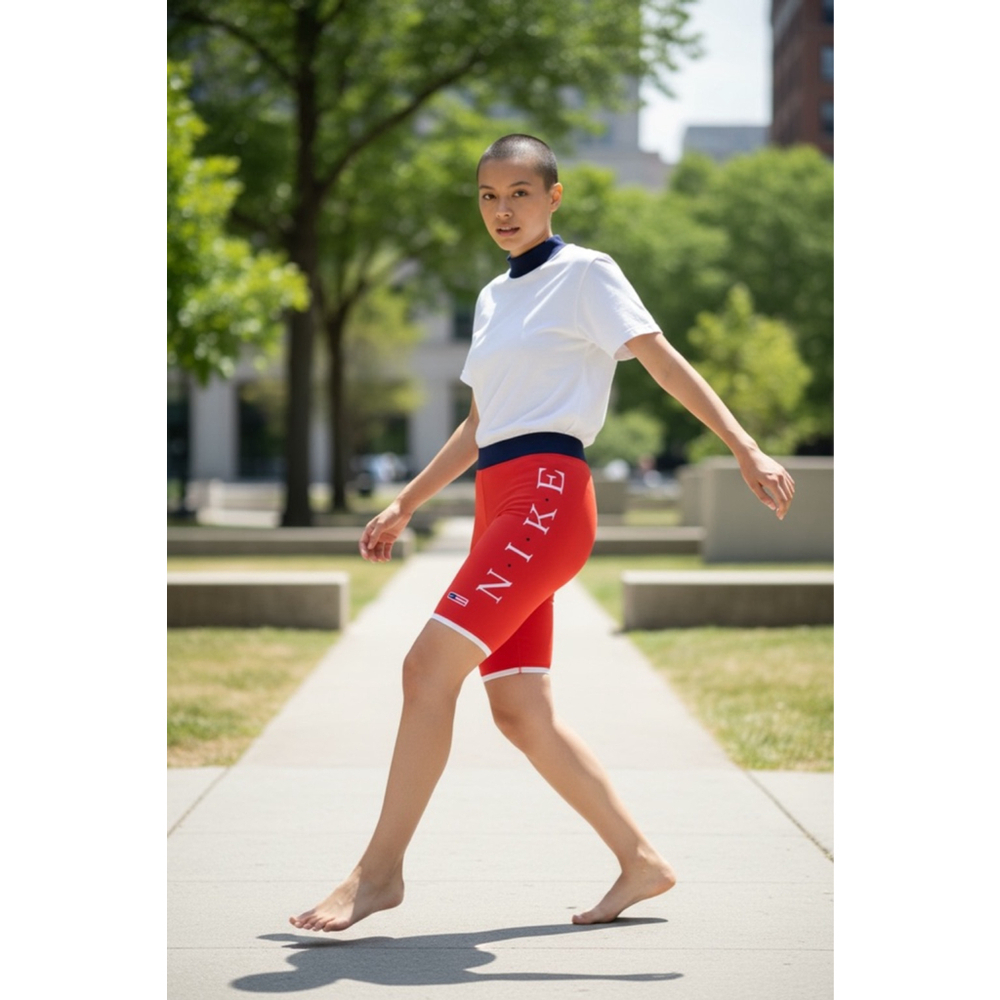 Womens red Nike Americana bike shorts size s ws21